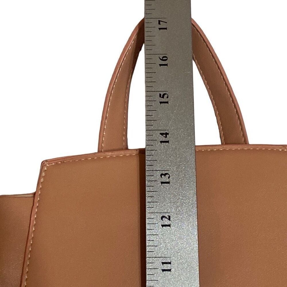Women’s Backpack Satchel Purse Inside Zipper Pocket Peach Mauve Faux Leather - Picture 13 of 16
